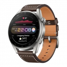 Умные часы Huawei WATCH 3 Pro, 48мм, Корпус Titanium Gray с Коричневым кожаным ремешком