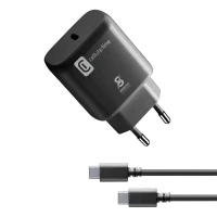 Încărcător Cellularline USB-C Charger Kit 25W - USB-C to USB-C, 25W, Negru