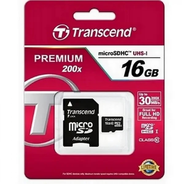 Card de Memorie Transcend microSDHC Class 10, 16GB (TS16GUSDHC10)
