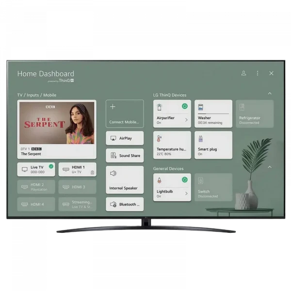 70 LED SMART Телевизор LG 70UP81006LA, 3840x2160 4K UHD, webOS, Чёрный