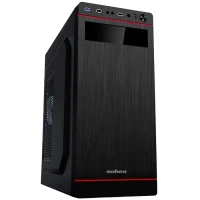 Carcasă PC Sohoo 5907BR, Midi-Tower, ATX, Negru/Rosu