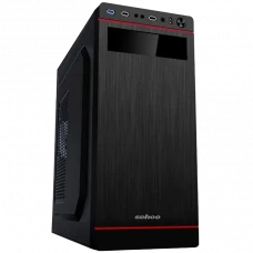 Carcasă PC Sohoo 5907BR, Midi-Tower, ATX, Negru/Rosu
