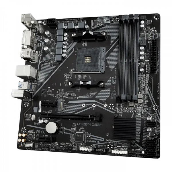 Материнская плата Gigabyte A520M DS3H 1.0, AM4, AMD A520, Micro-ATX