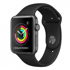 Ceas inteligent Apple Watch Series 3, 42mm, Carcasă Space Grey din aluminiu cu bandă sport Neagră