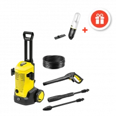 Karcher K 5, aparat de spălat cu presiune, 145 bari, 2100 W + Aspirator manual CVH 2, putere de aspirație eficientă.
