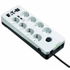 Prelungitor electric Eaton PB8TUD, 8 Prize, 1,5m, Negru/Alb
