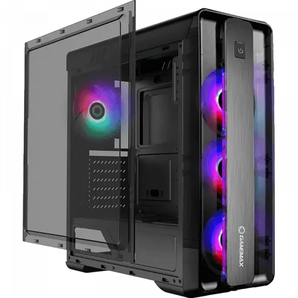 Carcasă PC Gamemax MoonLight FRGB, Midi-Tower, Fără PSU, Negru