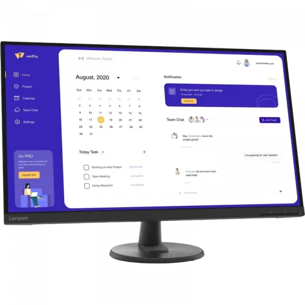 31,5 Монитор Lenovo D32u-40, VA 3840x2160 4K-UHD, Чёрный