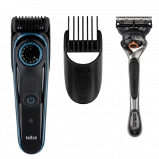 Trimmer pentru bărbați Braun BT3340, Negru | Albastru
