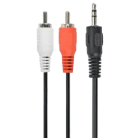 Audio Adaptor Cablexpert CCA-458/0.2, 3.5mm 3-pin (M) - 2x RCA (M), 0,2m, Negru