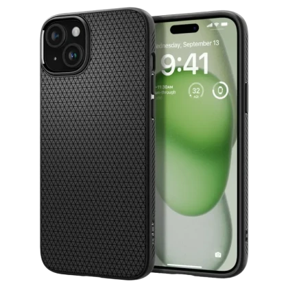 Husă Spigen iPhone 15 Plus Liquid Air, Negru Mat