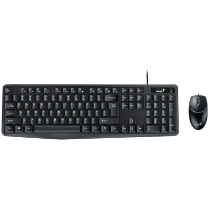 Клавиатура и мышь Genius KM-170, Проводное, Чёрный