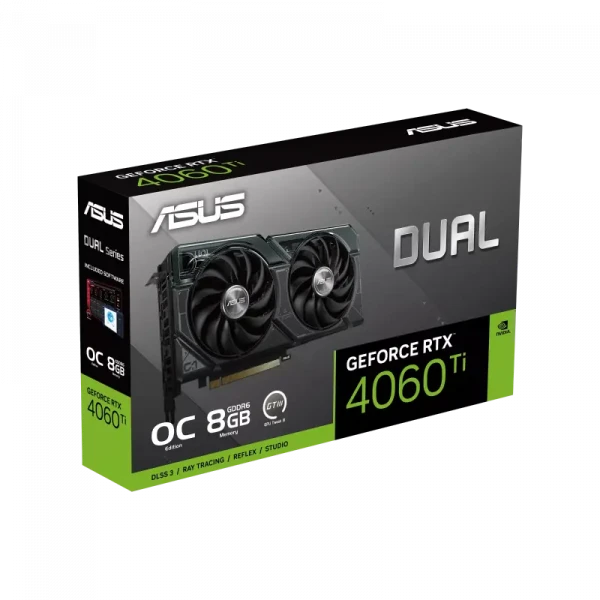 Видеокарта ASUS DUAL-RTX4060TI-O8G, 8GB GDDR6 128бит