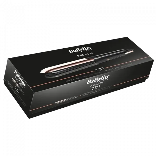 Выпрямитель для волос BaByliss 2 in 1 Pure Metal ST481E, Черный | Золотистый