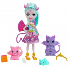 Păpușa Enchantimal „Dragon Dina și familia” GYJ09