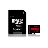 Карта памяти Apacer microSDHC UHS-I U1 Class 10, 64Гб (AP64GMCSX10U5-R)