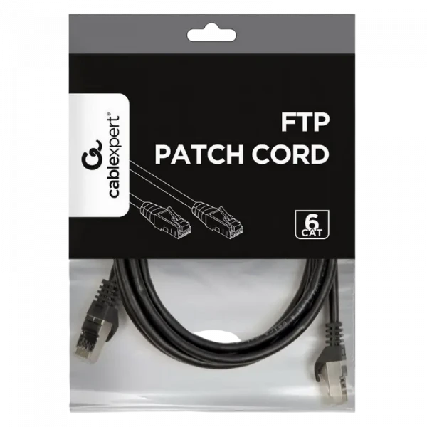 Patch cord Cablexpert PP6-3M/BK, Cat6 FTP , 3m, Negru