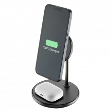 Беспроводная зарядка Cellularline Mag Duo, 7.5Вт, Чёрный