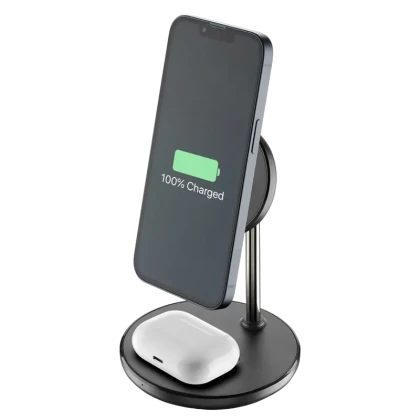 Беспроводная зарядка Cellularline Mag Duo, 7.5Вт, Чёрный