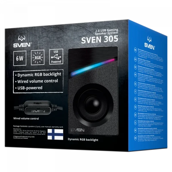 Компьютерные колонки SVEN 305, Чёрный