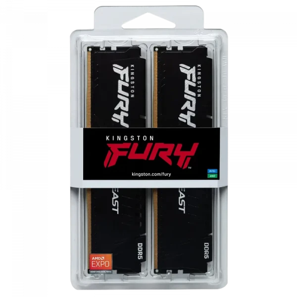 Memorie RAM Kingston FURY Beast, DDR5 SDRAM, 5600 MHz, 16GB, KF556C40BBK2-16