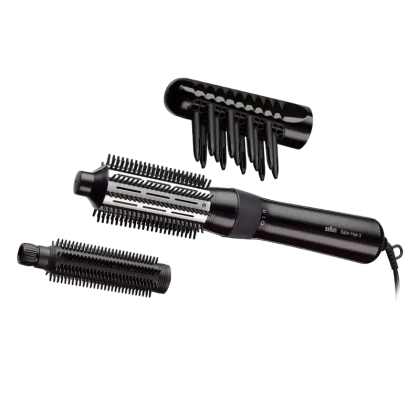 Uscător de păr-perie Braun Satin Hair 3 AS330, 400 W, Negru