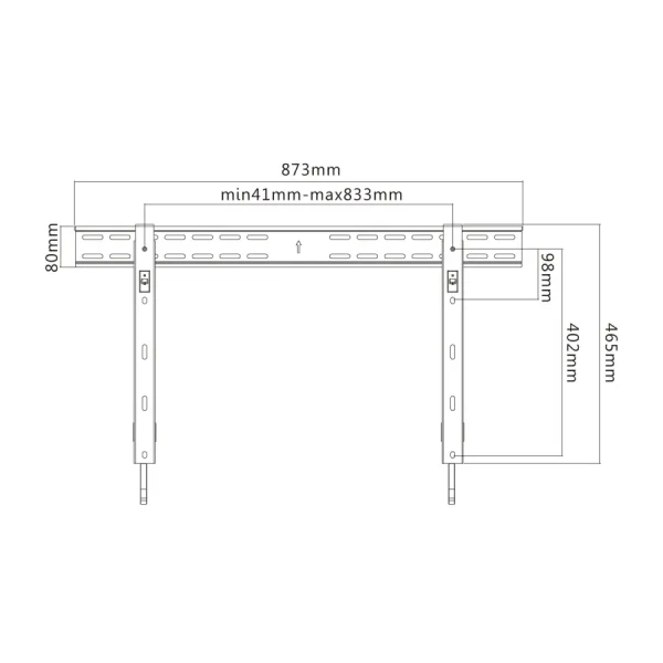 Suport fixat pe perete Reflecta Slim 70-8040, Negru