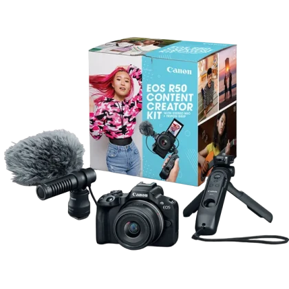 Aparat Foto Mirrorless Canon EOS R50 Black Content Creator Kit
