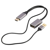 Переходник Cablexpert A-HDMIM-DPF-02, HDMI (M) - DisplayPort (M), 0.1 м, Чёрный