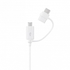 Cablu de încărcare Samsung EP-DG930DWEGRU, USB Type-A/Micro USB, USB Type-C, 1,5m, Alb