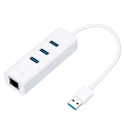 Adaptor USB 3.0 UE330 2 în 1- Adaptor Gigabit Ethernet &amp; 3-Port Hub UE330 TP-LINK