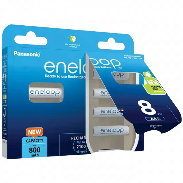 Baterii Panasonic BK-4MCDE, AAA, 800mAh, 8buc.