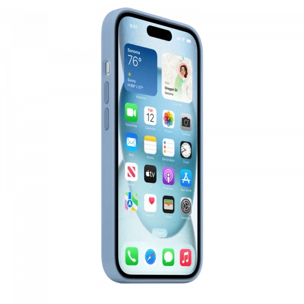 Husă Apple iPhone 15 Silicone Case with MagSafe, Albastru de iarnă