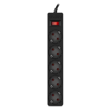 Prelungitor electric SVEN SF-05E, 5 Prize, 1,8m, Negru