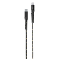 Cablu de încărcare și date Cellularline Strong Cable, Lightning/USB Type-C, 2m, Negru