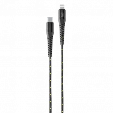 Cablu de încărcare și date Cellularline Strong Cable, Lightning/USB Type-C, 2m, Negru