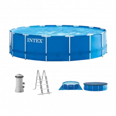 Piscină cu cadru metalic Intex Metal Frame, 16800L, Albastru, 28242