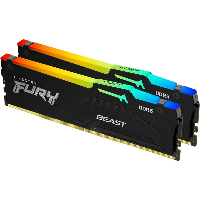 Memorie RAM Kingston FURY Beast RGB, DDR5 SDRAM, 6000 MHz, 32GB, KF560C40BBAK2-32