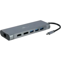 Docking Station Gembird A-CM-COMBO8-01, 4xUSB 3.1 HDMI DP VGA 3.5mm Type-C LAN SD/MicroSD PD 60W