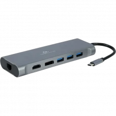 Docking Station Gembird A-CM-COMBO8-01, 4xUSB 3.1 HDMI DP VGA 3.5mm Type-C LAN SD/MicroSD PD 60W
