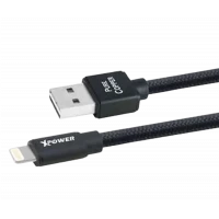 Кабель для зарядки и синхронизации Xpower Lightning cable Nylon, USB Type-A/Lightning, 1м, Чёрный