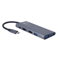 Adaptor Video Cablexpert A-CM-COMBO3-01, USB Type-C - USB Type-A, USB Type-C, HDMI, Gri