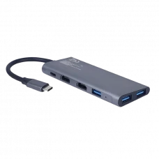Adaptor Video Cablexpert A-CM-COMBO3-01, USB Type-C - USB Type-A, USB Type-C, HDMI, Gri