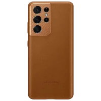 Чехол Samsung Leather Cover for Galaxy S21 Ultra, Коричневый