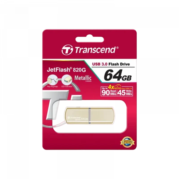 Memorie USB Transcend JetFlash 820, 64GB, Auriu