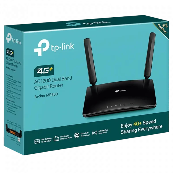Беспроводной маршрутизатор TP-LINK Archer MR600, 4G, Чёрный