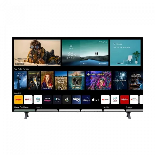 55 LED SMART Телевизор LG 55UP80006LA, 3840x2160 4K UHD, webOS, Чёрный