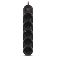 Prelungitor electric SVEN SF-05L, 5 Prize, 3m, Negru