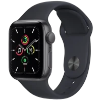 Ceas inteligent Apple Watch SE MKQ13, 40mm, Carcasă din aluminiu cu bandă sport Midnight