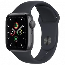 Ceas inteligent Apple Watch SE MKQ13, 40mm, Carcasă din aluminiu cu bandă sport Midnight